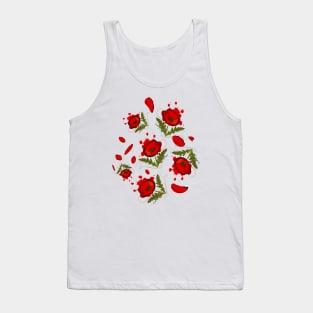 Poppy flowers potpourri in bright red Tank Top